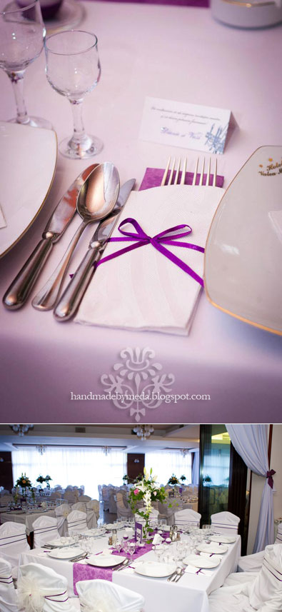Purple and White Spendor The Reception Stationery