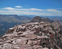 The narrow summit of Pyramid Peak