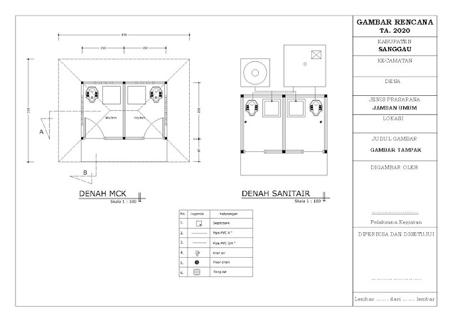 Desain dan RAB Pembangunan WC (Jamban) Umum