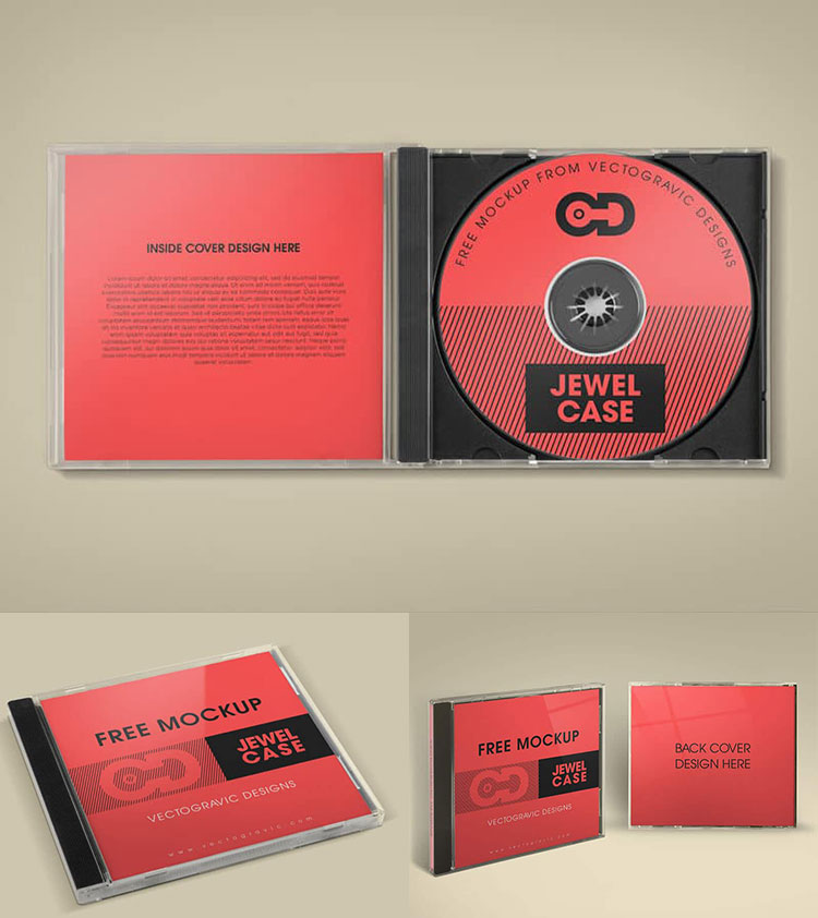 Free CD Jewel Case Mockup