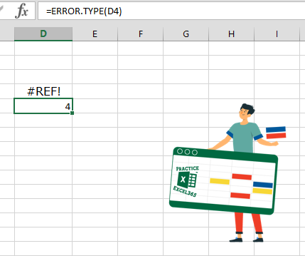 شرح صيغة الدالة ERROR.TYPE في برنامج مايكروسوفت Excel