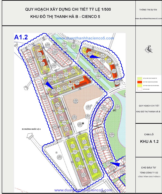 Sơ đồ khu A1.2 dự án Thanh Hà Cienco 5 Hà Đông