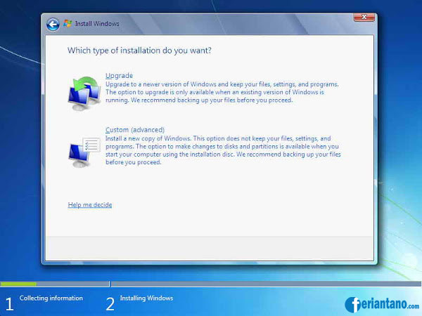 Cara Install Ulang Windows 7 Lengkap Dengan Gambar - Feriantano.com