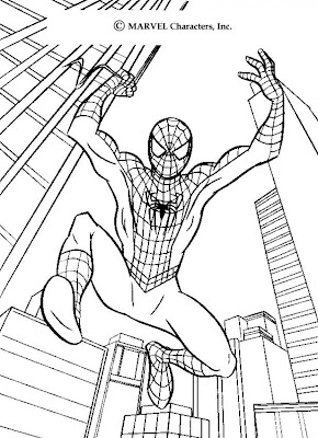 spiderman coloring pages jump