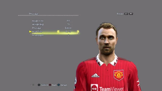 Christian Eriksen Face (Manchester United) For PES 2013