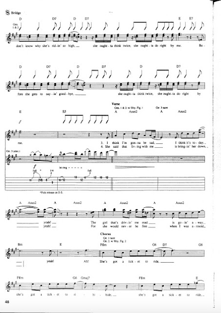 The Beatles - Ticket To Ride partitura