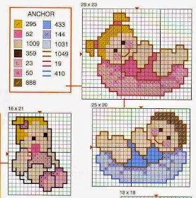 Schemi a punto croce per corredini,culle, abitini con motivi e disegni