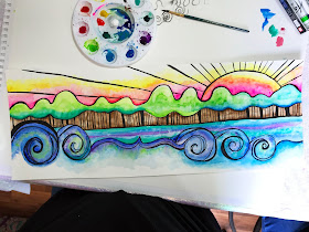 Alice Hendon, Watercolor Wonder with Artist Robin Mead - my sunset
