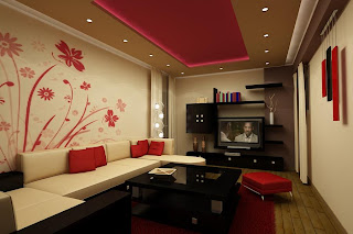 Red and White Living Room Designs6
