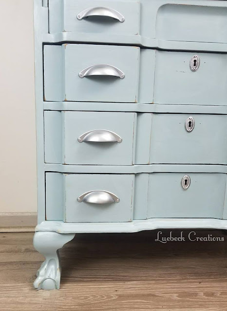 cup pulls on dresser makeover