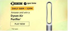 Amazon Daily Quiz Answers Today 4 August 2020 | Win Dyson Air Purifier
