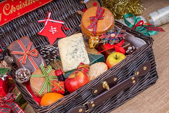 Christmas cheese hamper.