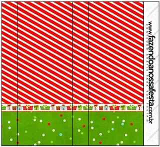 Etiquetas para Imprimir Gratis de Navidad a Rayas. 