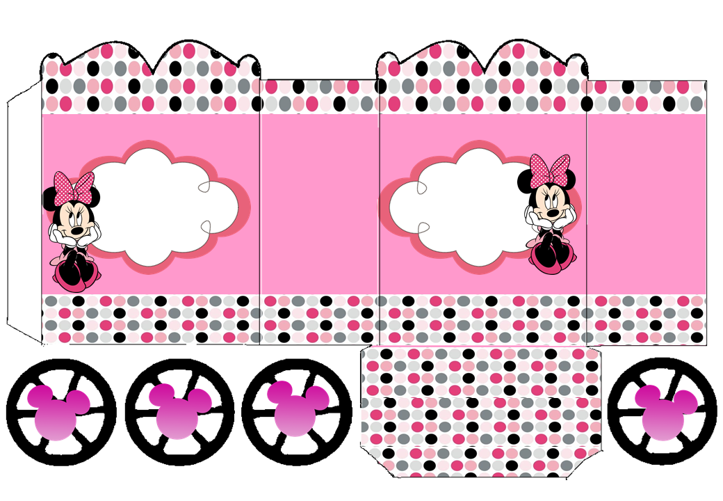 Minnie in Pink: Princess Carriage Shaped Free Printable Box.