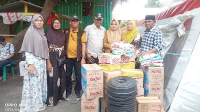 BPBD Kota Bima Serahkan Batuan Tanggap Darurat Bagi korban Kebakaran Desa Sangiang Bima