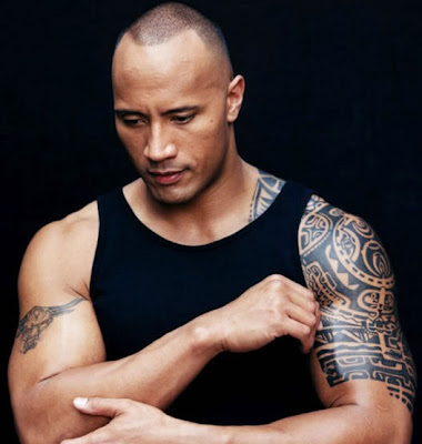 Dwayne Johnson (aka �The Rock�), a Samoan actor has a Marquesan tattoo on