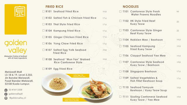 Golden Valley KL delivery menu