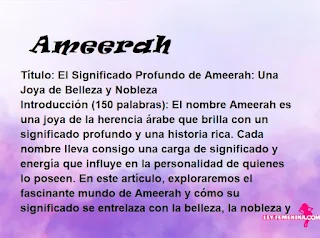 significado del nombre Ameerah