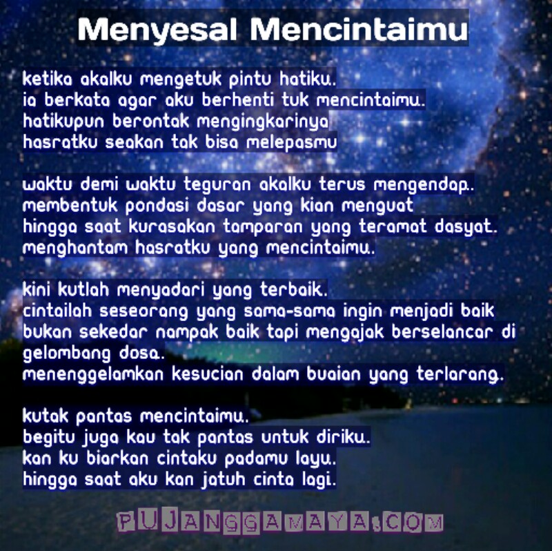 Puisi Penyesalan Cinta  Kata kata Mutiara, Puisi Dan Pantun