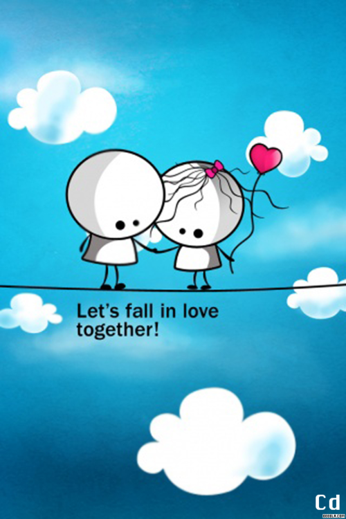 cartoon in love Free alone quote wallpaper