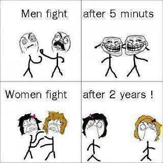 Difference between Men and women Fight-Funny Image
