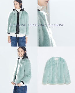 ZARA Women Colored Fur Coat M L Medium Large