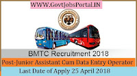 Bangalore Metropolitan Transport Corporation Recruitment 2018-Junior Assistant Cum Data Entry Operator