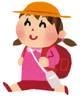 遠足のイラスト「リュックを背負った女の子」