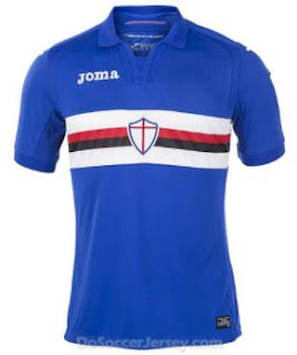  2017-18 Sampdoria Home Soccer Jersey