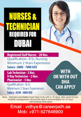 Required Nurses and Technicians for Dubai