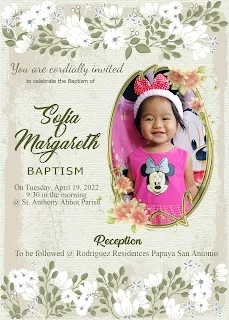 Floral Baptismal Invitation