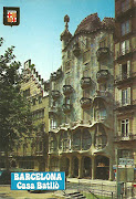 . resume intermittent progress in the 1950s. (spain barcelona casa batllo postcard)