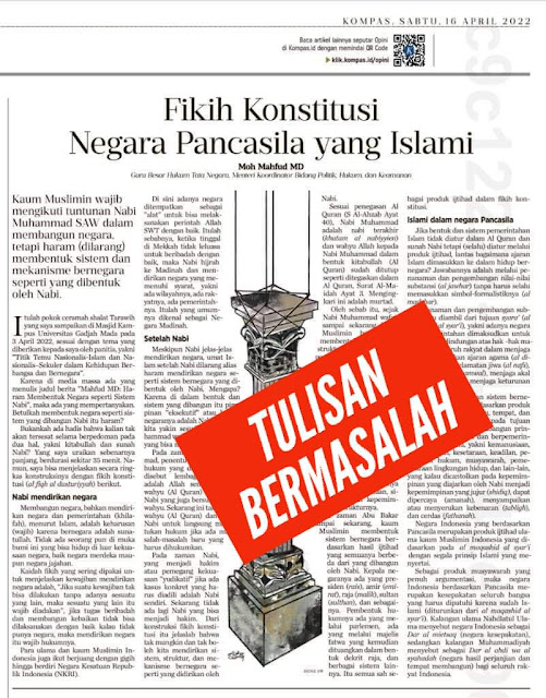 Ya Allah, tulisan Saudara Mahfud MD ini Bermasalah...