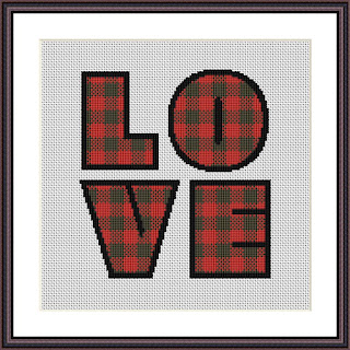 Love lettering cross stitch pattern - Tango Stitch