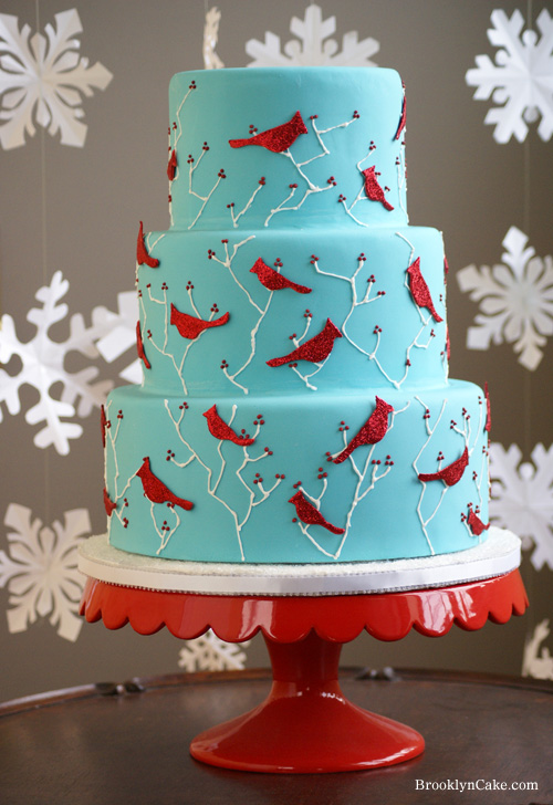 Blue and Red Wedding Cakes