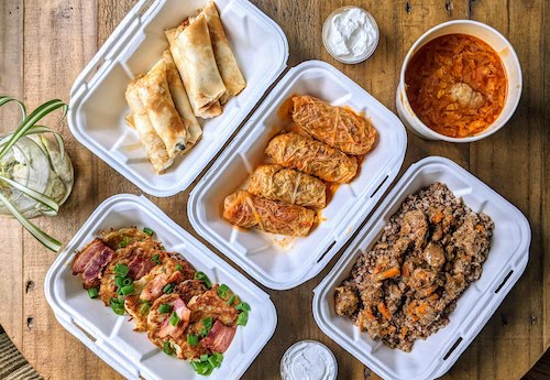 A full takeout order with five items