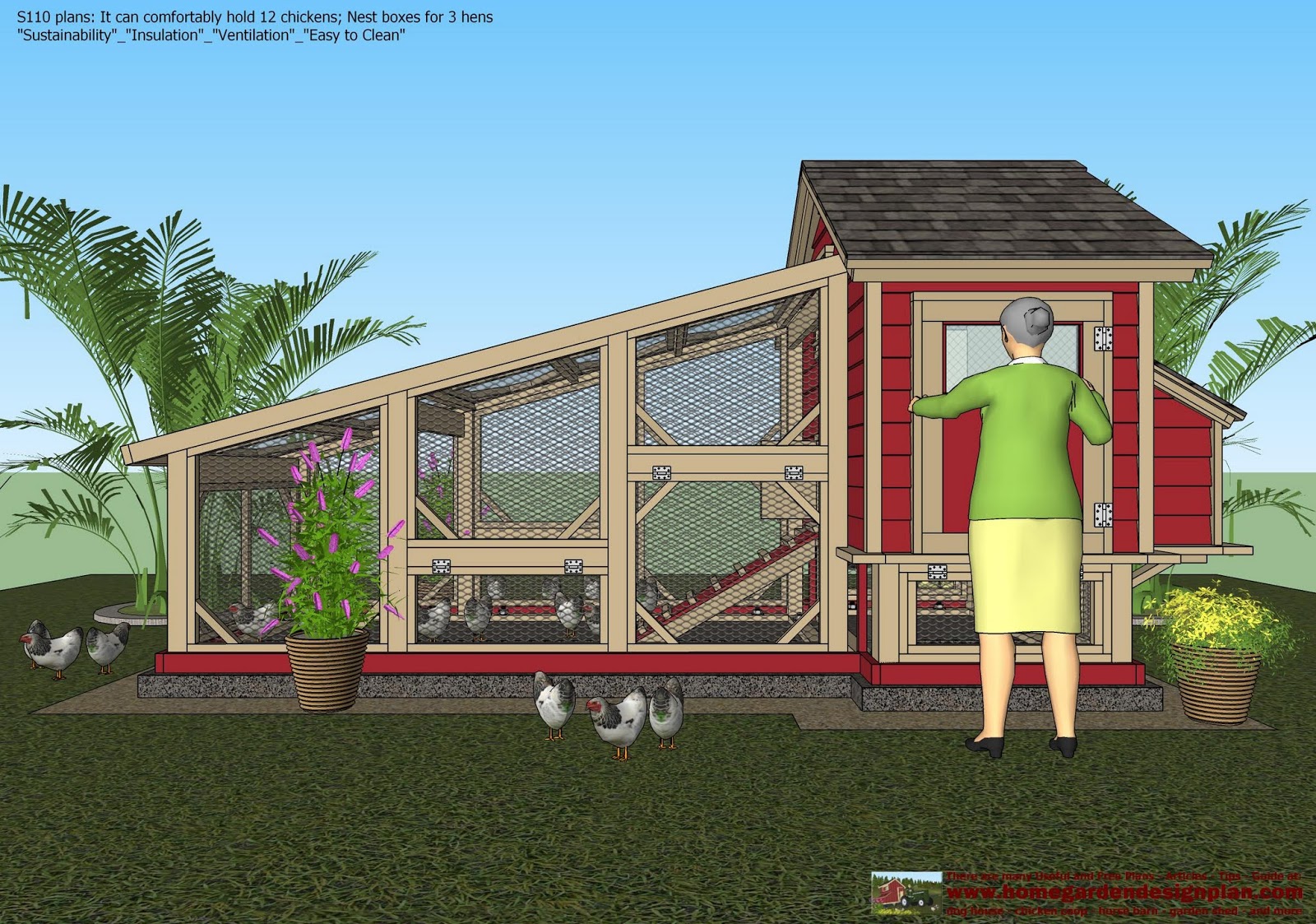 S110 - Chicken Coop Plans Construction - Chicken Coop Design - How To 