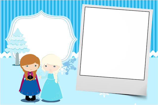  Frozen Baby Blue Christmas Free Printable Invitations, Labels or Cards. 