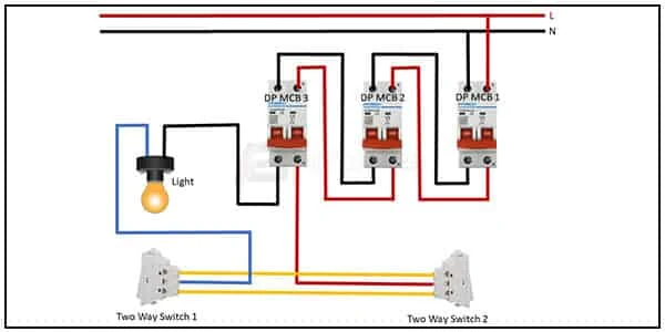 two way switch with light wiring
