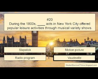 The correct answer is Vaudeville.
