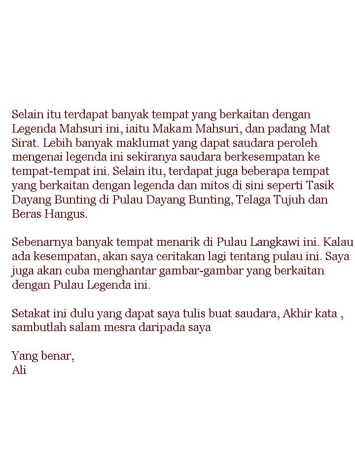 Contoh Karangan Surat Rasmi Bahasa Melayu