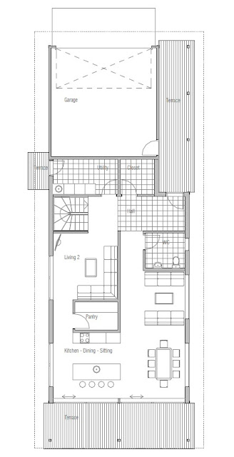 House Plan for Narrow Plot in Australian Style