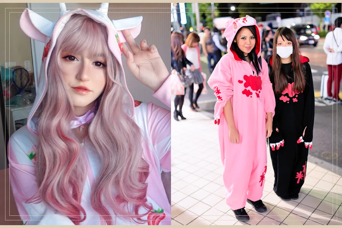 two women wearing kigurumi harajuku style