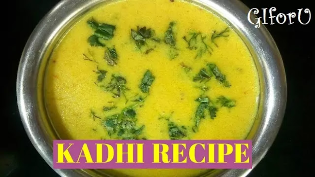 Besan Kadhi Recipe - Pakoda Kadhi recipe-GIforU