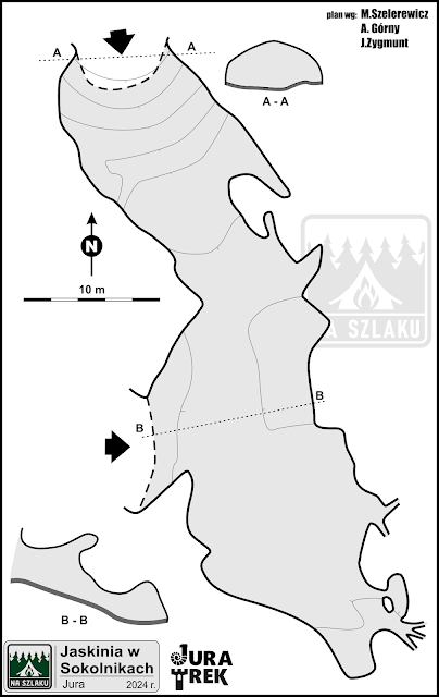 Jaskinia w Sokolnikach - rzut poziomy