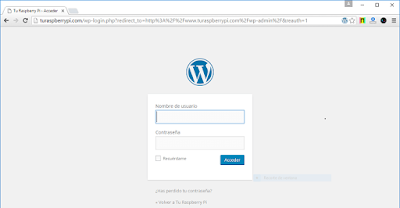 Wordpress login page