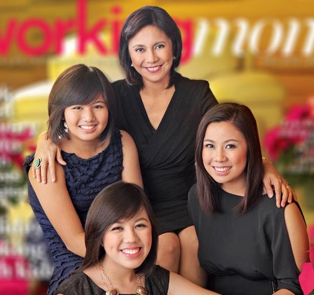 Leni with her daughters, Jillian, Tricia and Aika.