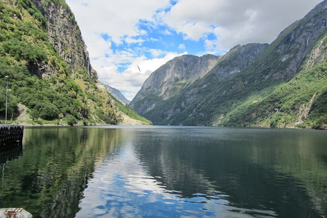 Noorwegen Flam varen door Naeroyfjord