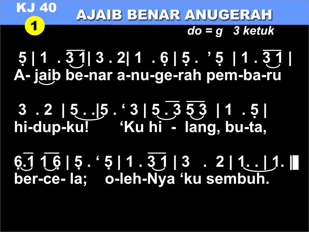 Kidung Jemaat Ajaib Benar Anugerah  Gudang Partitur