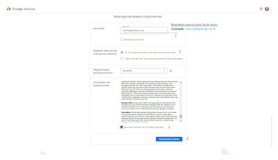 Halaman Pendaftaran Google Adsense